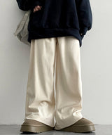 Clam corduroy pintuck wide pants