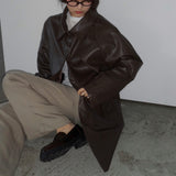 Faux Leather Jacket - 2colors