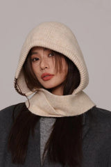 Hand-Stitched Decor Knit Balaclava Beanie
