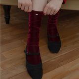 ベルベットミドルソックス (BURGUNDY)
