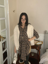 ルークウエストポイントチェックロングシャツ