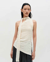 One Shoulder Lace Top _ IVORY