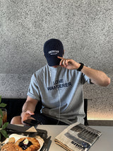 ルックリロードラウンレタリングオーバーサイズショートスリーブTシャツ