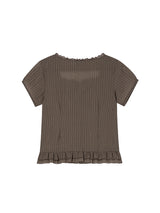 SQUARE BLOUSE BROWN