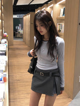 Todu Round See-through Long Sleeve T-Shirt