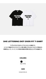 シーレタリングドットオーバーフィットTシャツ (2color)