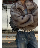 [F/W] Crop foxy fur jacket 