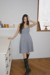 wool twisted knit sleeveless dress