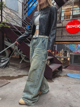 Denti Damage Brush Denim Pants
