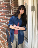 AiKIm Western Denim Short Sleeve Shirt