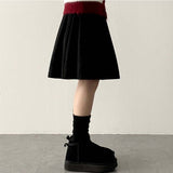Rose waistband corduroy midi skirt