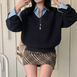 [BELLIDE MADE] Kinsha, mohair V-neck loose fit knit