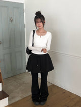 Ina Banding Pumpkin Mini Skirt