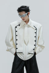 Double Breasted Woven Shirt Jacket