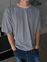 ASCLO ハートポイントボーダーショートスリーブTシャツ (2color)