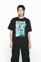 25SS リアルエイリアンファジーラビットショートスリーブTシャツ ブラック