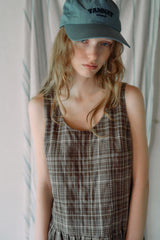 T/T Peony check one-piece (brown)