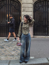Benny loose wide denim pants