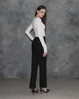 Metal Triclipse Semi Bootcut Slacks Black