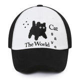 Cat Save The World ピクセルアートボールキャップ (Black)