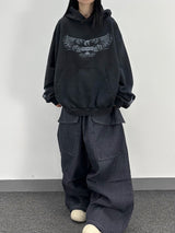 washed eagle hoodie