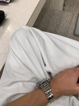 ノーメースバックバンディングコットンツータックワイドパンツ