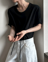 サマーシェーピングラウンドセミワイド半袖Tシャツ