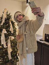 [wool20%] エリーボカシハンドメイドニットカーディガン