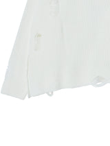 DAMAGE OFF SHOULDER KNIT WHITE