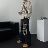 LAS Lettering Printed Hooded Zip-Up Knitwear (4 colors)