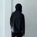 Dark-Tone Minimal Plaid Shirt