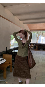 Olive Tree インナーツーピースロングスリーブTシャツ