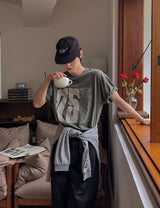 Pauline 75 レタリングピグメント半袖Tシャツ