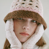 Shell Crochet Hat (Pink & Brown)