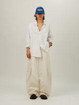NL Non-Fade One Tuck Denim Linen Curved Pants