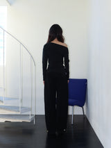 コーデュロイストラップパンツ (BLACK)