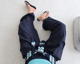 [UNISEX] リネン ピンタック バンディング ワイドパンツ