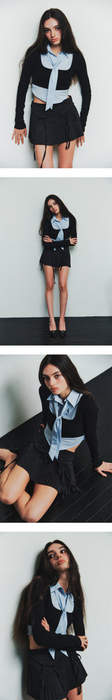 EVELYN SHIRT TOP black