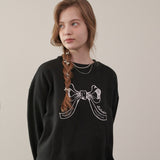 Ribbon Sweatshirt - BLACK