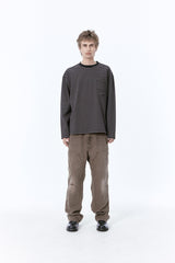 (BASE) STRIPE POCKET LONG SLEEVE (NAVY)