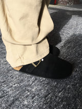 Boston Suede Buckle Slides (3c)