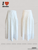 hot sealing plaid white long skirt