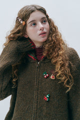 Winter Charm Zip-up Jacket [Brown]