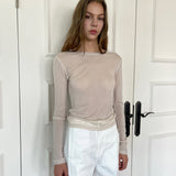 Sheer Tencel T/Shirts_Beige