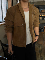 Ber suede collar neck jacket