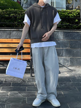 Over hood knit vest