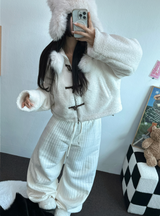 STRIPE PADDING QUILTING LONG PANTS 🖤🤍2COLOR