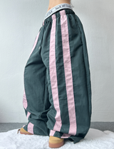 TRACK NYLON UNIQUE BALLOON PANTS💚🩶🖤🤎 - 4 COLORS