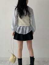 Garlic Punched Knit Bustier