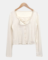 Enru Slim Fit Sleeveless & Cardigan Set